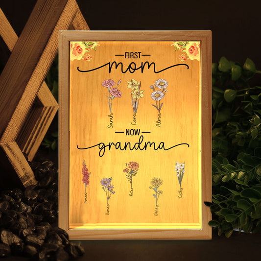 First Mom Now Grandma - Personalized Frame Light Box